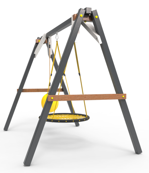 Деревянные качели Пикник 2 "Ультра" (качели гнездо 1м + качели шар)