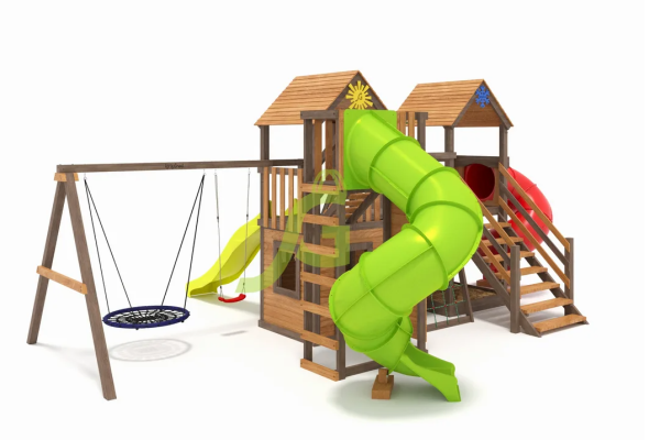 картинка Детская площадка IgraGrad Комбо SF с двумя трубами от магазина Лазалка