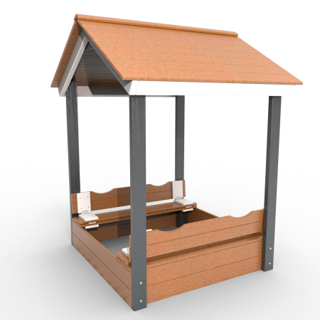 картинка Детская деревянная песочница с крышей "Ультра" от магазина Лазалка