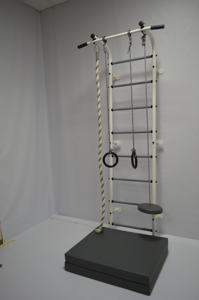 Детский спортивный комплекс ДСК "Пионер-с1н" (пристеночный) бело-серый