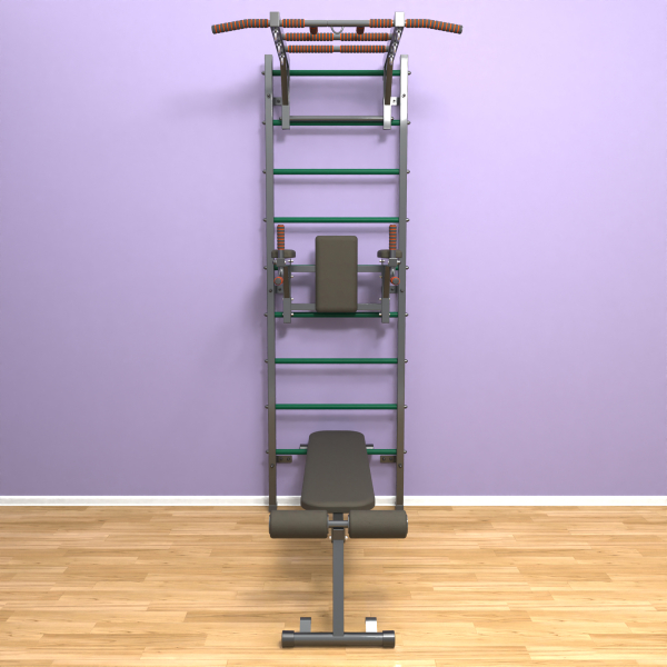 Шведская стенка «LittleSport» Graphite Long 3.0 зеленые ступени