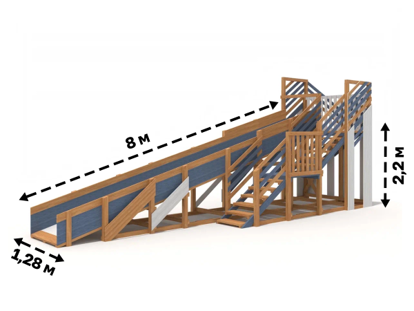 Зимняя горка "IgraGrad Snow Fox", скат 8 м мод.3