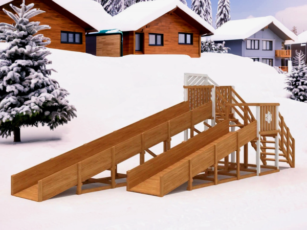 Зимняя горка "IgraGrad Snow Fox", скат 8+5 м мод.3