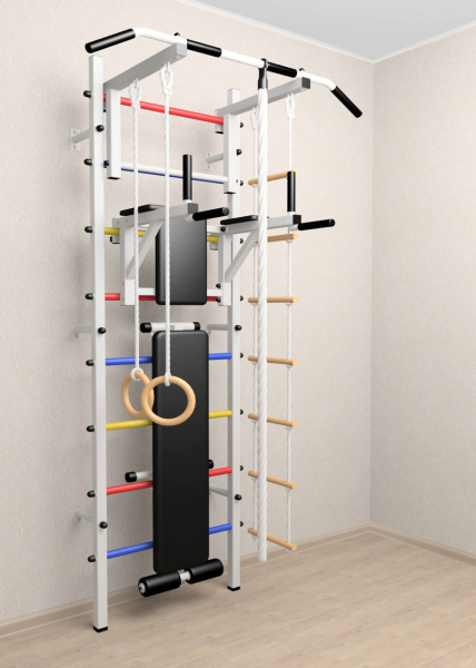 картинка Шведская стенка Sv Sport 506 (Турник стандарт/Брусья/Скамья/Канат/Кольца/Лестница) от магазина Лазалка