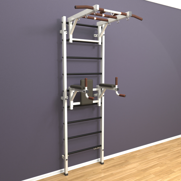 картинка Шведская стенка «LittleSport» White Long 2.0 черные ступени от магазина Лазалка