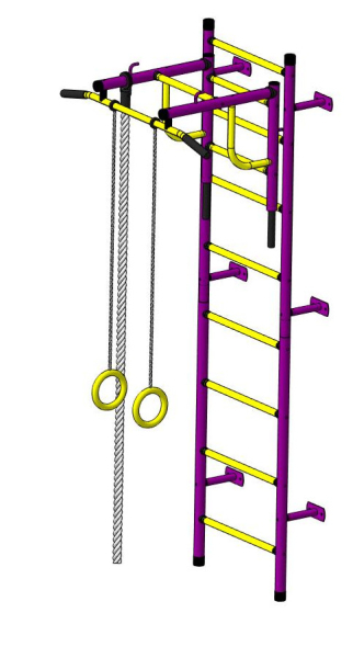 Детский спортивный комплекс ДСК "Пионер-С20" (пристеночный) пурпурный-желтый