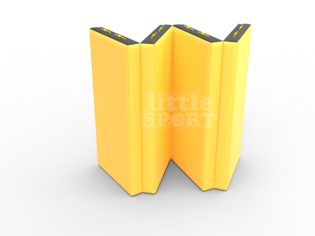картинка Мат кожзам LittleSport (100х200х10см) складной в 4 сложения черный/желтый от магазина Лазалка
