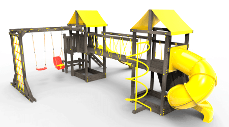 Детская площадка Пикник "Блэк" Кракен с винтовой трубой