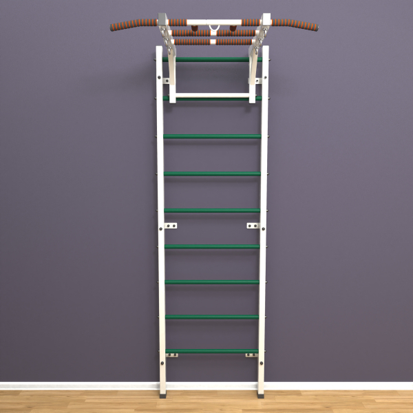 картинка Шведская стенка «LittleSport» White Long зеленые ступени от магазина Лазалка