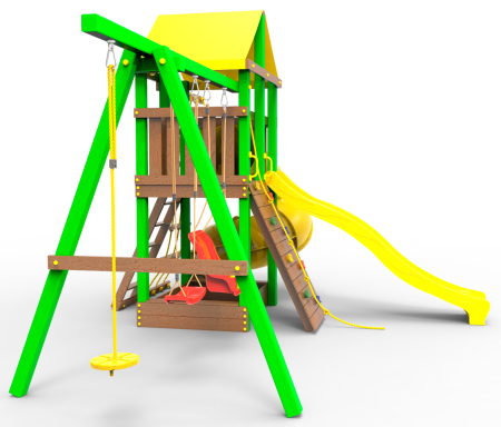 картинка Детская игровая площадка Пикник  "Элит" с винтовой трубой (зеленый) от магазина Лазалка