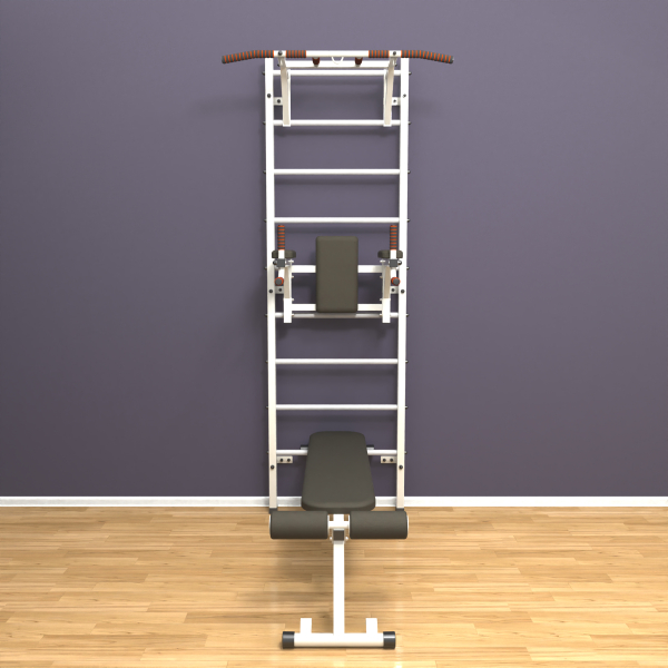 картинка Шведская стенка «LittleSport» White Pull-Up 3.0 белые ступени от магазина Лазалка