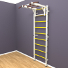 Шведская стенка «LittleSport» Л Белый желтые ступени