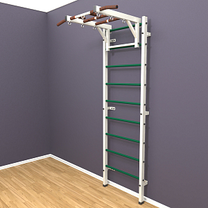 Шведская стенка "LittleSport" Long (белый*зеленый)