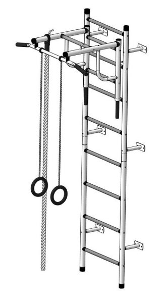 Детский спортивный комплекс ДСК "Пионер-С20" (пристеночный) белый-серый
