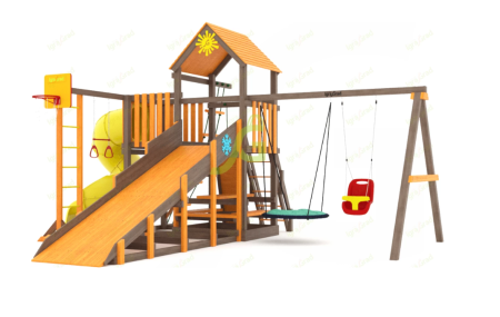 картинка Всесезонная площадка IgraGrad С с балконом и трубой SF от магазина Лазалка