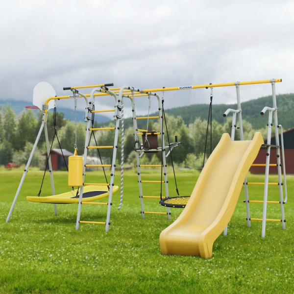 картинка КОМПЛЕКТ №9 Детский спортивный комплекс для дачи Romana Fitness-PRO с горкой 1200 мм от магазина Лазалка