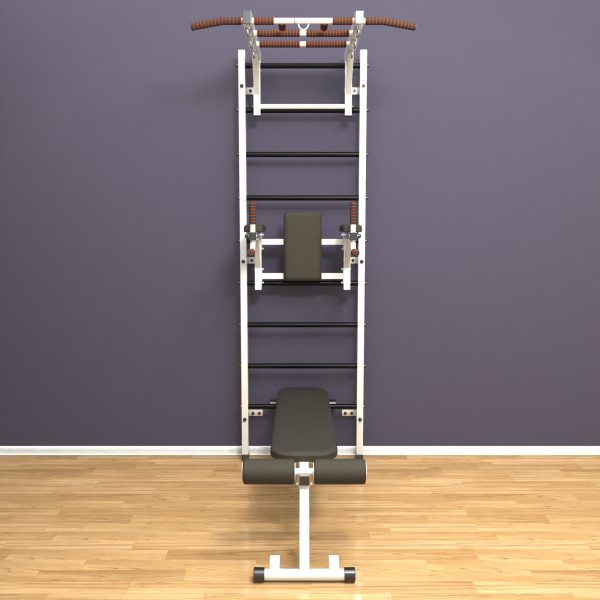 Шведская стенка «LittleSport» White Long 3.0 черные ступени