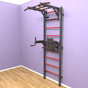 Шведская стенка "LittleSport" Long 2.0 (черный*красный)